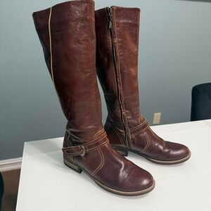 Tall Brown Leather Riding Boots – Made‎ in Colombia – Women's 37